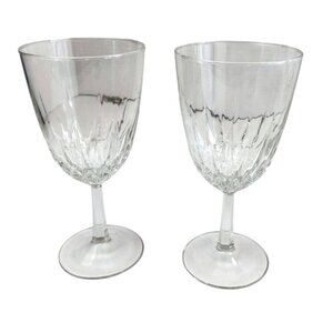 Clear Crystal Claret Wine Glasses Set Of 2 With Intricate Starburst Base Design